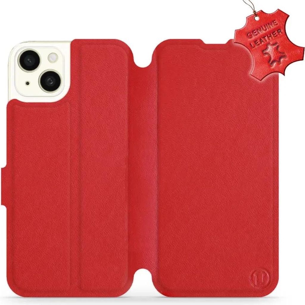 Echtleder Handyhülle für iPhone 15 Plus, Mobiwear Leather, Rot