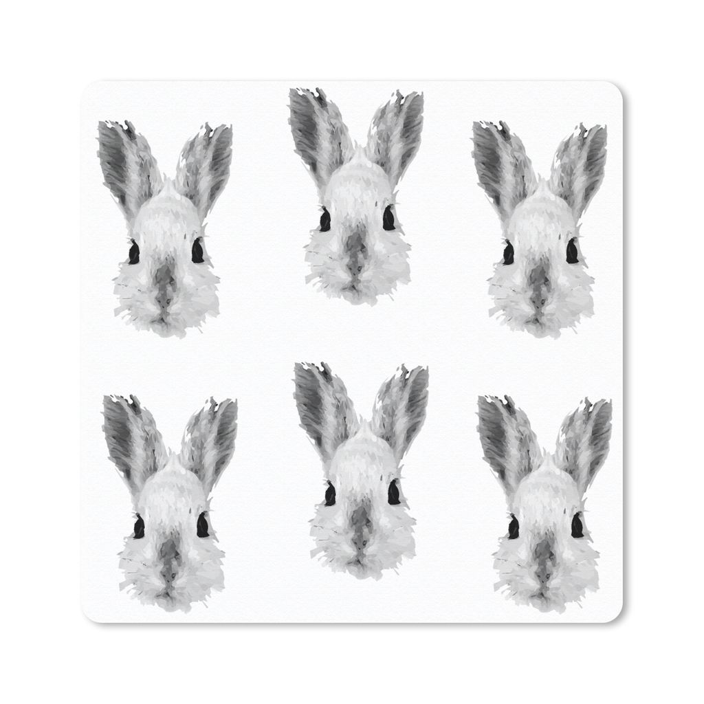 MuchoWow Mauspad Mousepad Vintage - Kaninchen - Schnittmuster 30x30 cm - Mousepads - Maus Mat - Pad - Mausunterlage - Gaming