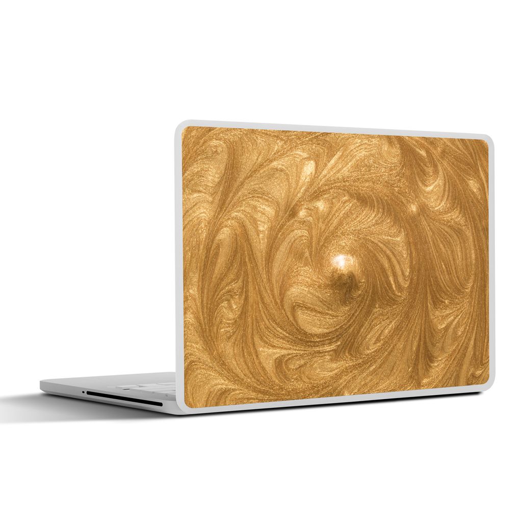 MuchoWow Laptop Aufkleber Sticker Cover Kreis - Golden - Farbe 30x22 cm - Laptop-Sticker