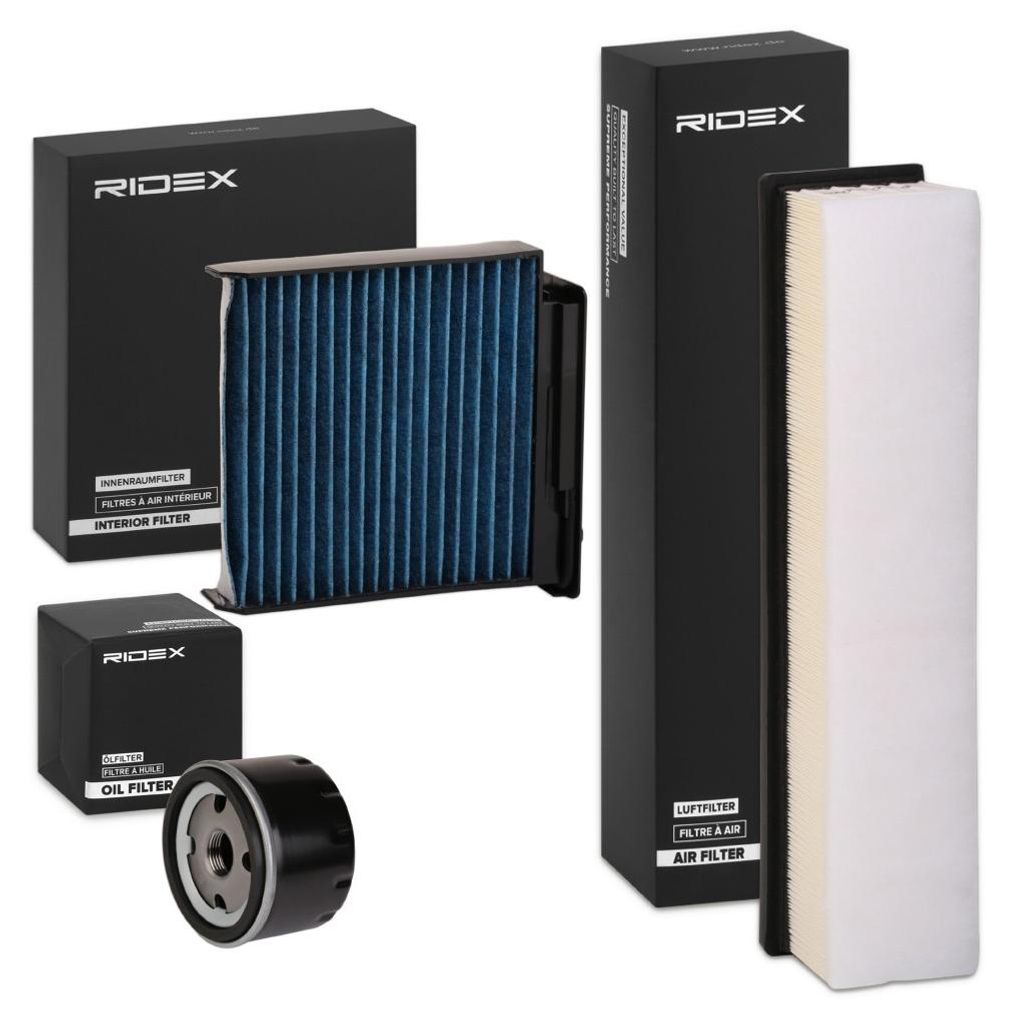 RIDEX Filterset Inspektionspaket Filtersatz für RENAULT TWINGO II (CN0) Duster (HS) LOGAN I Kombi (KS) LOGAN I (LS) Logan Express (US) für DACIA