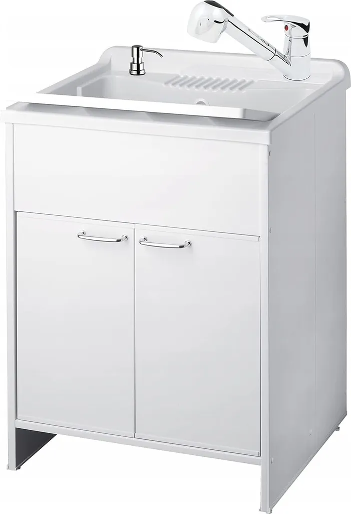 Meuble de Buanderie 60x60 avec Évier et Robinet - Solution Gain de Place