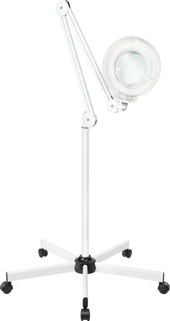 Lampadaire loupe de précision LED 8 dioptries avec pied mobile blanc