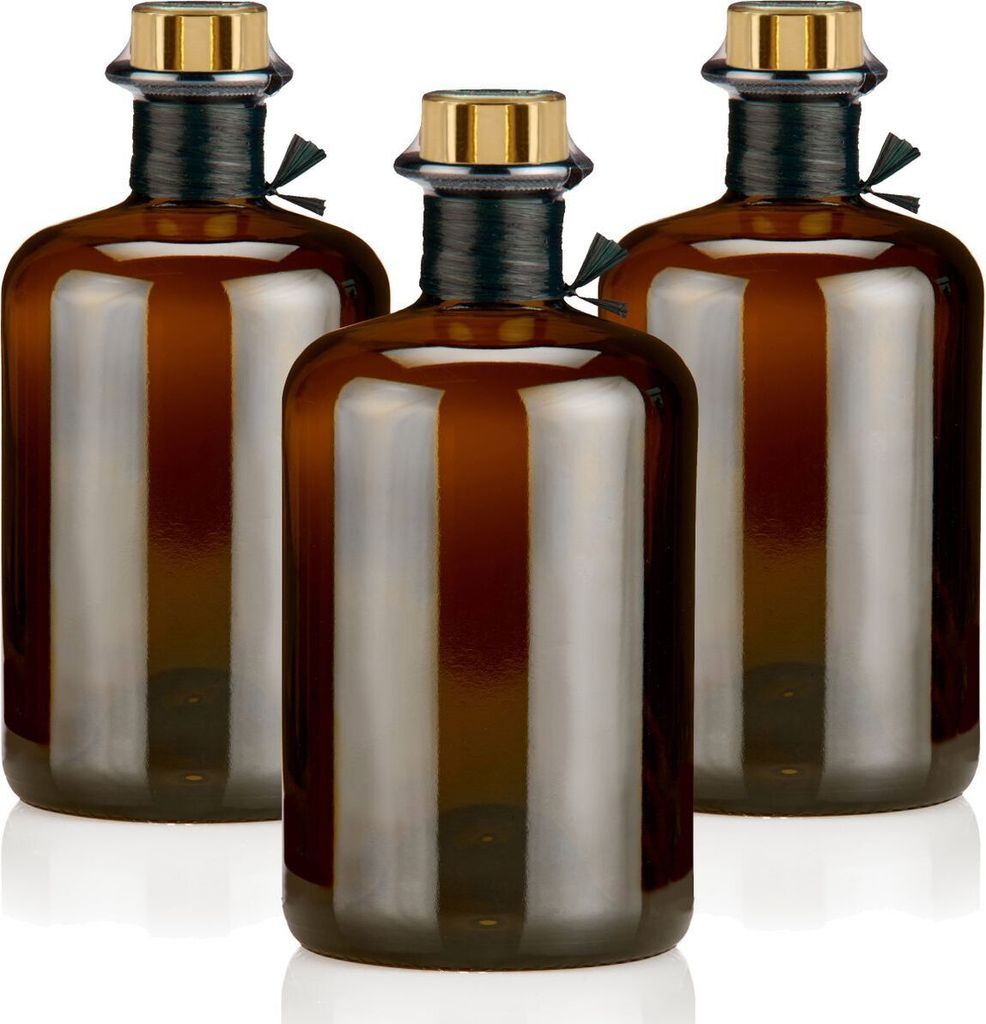Apothekerflasche braun 500ml mit Korken, Flaschenkapseln & Produktbild 