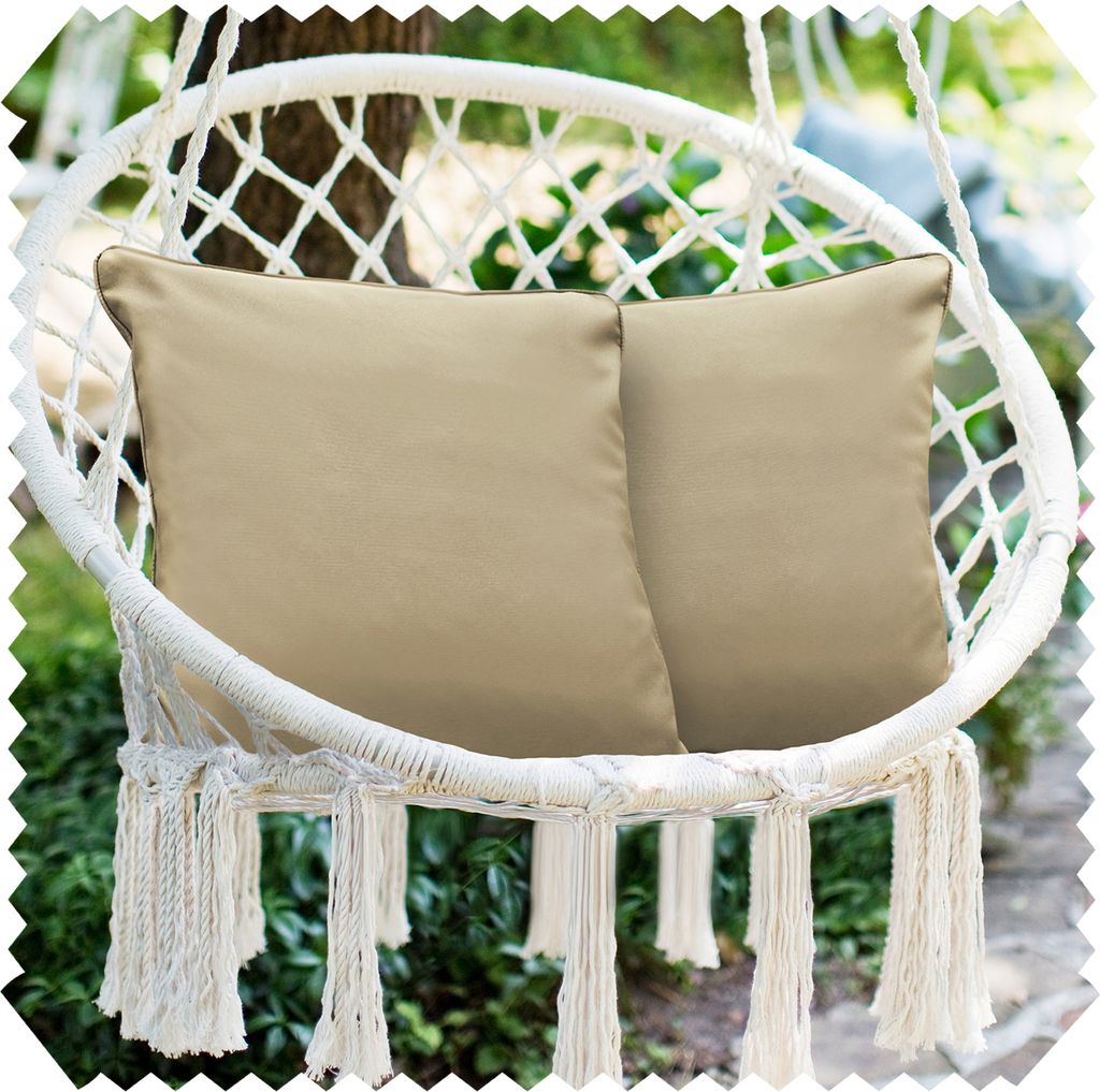 novely 2er-Set OUTDOOR DEKOKISSEN - Wasserabweisende Zierkissen - Wetterfester Kissenbezug - Kissenhülle in 45x45 cm - Farbe: 3421 Dunkelbeige |...