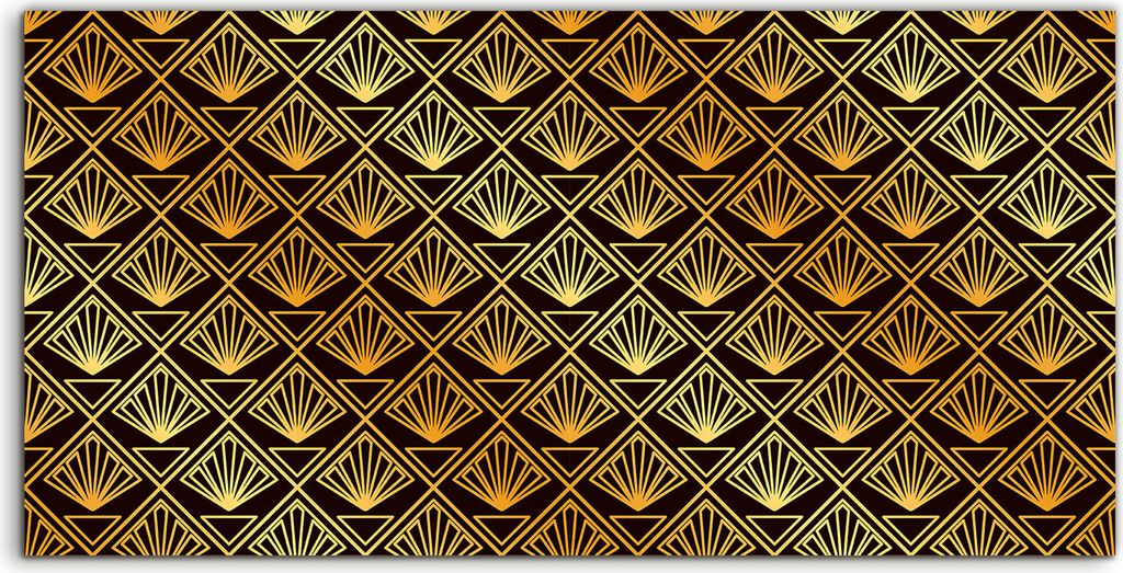 Coloray Spritzschutz aus Glas 120x60 Wandkunst Küchenrückwand Deko Kunst Schablone golden schwarz