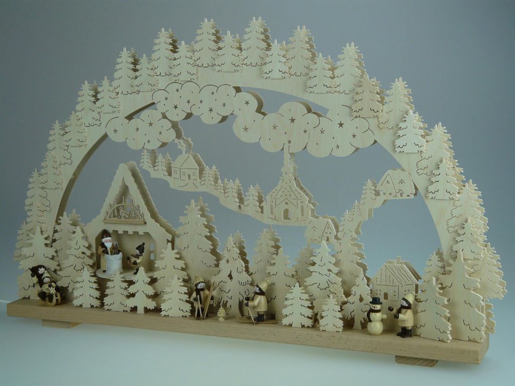 Original Erzgebirgischer Marken Schwibbogen Lichterbogen 70 x 43 cm S70-6_39