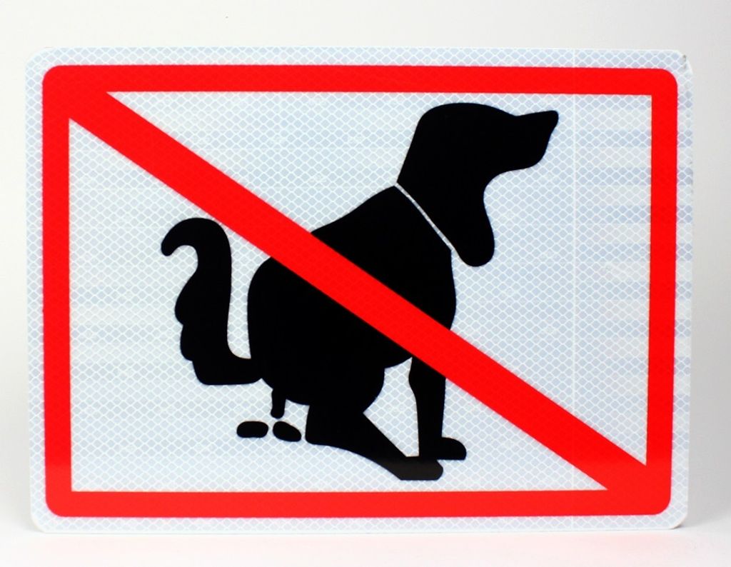 Aluminium Schild reflektierend Hier kein Hundeklo 33x24 cm Stärke 2mm