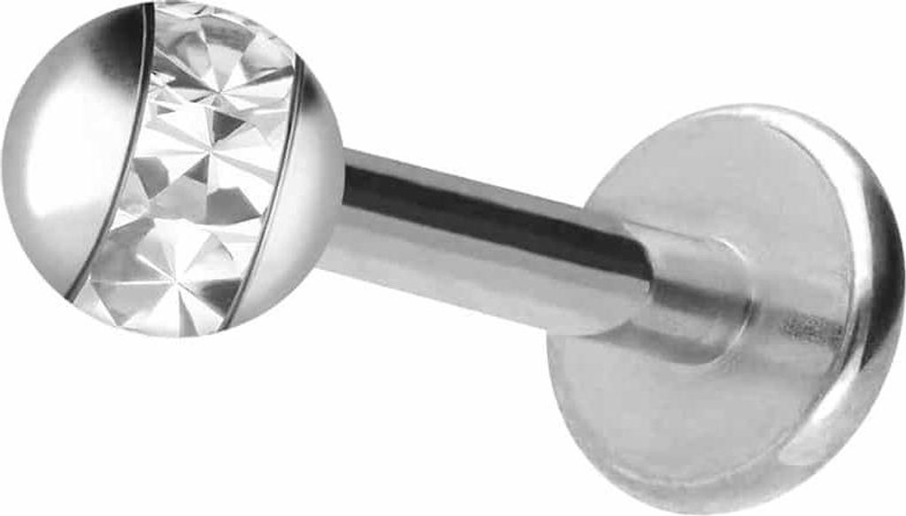 Ohrpiercing, Nasenpiercing Chirurgenstahl Labret EPOXY-RING-KUGEL Silber Stablänge: 9mm + Stabstärke: 1,2mm + Kugelgröße: 3mm