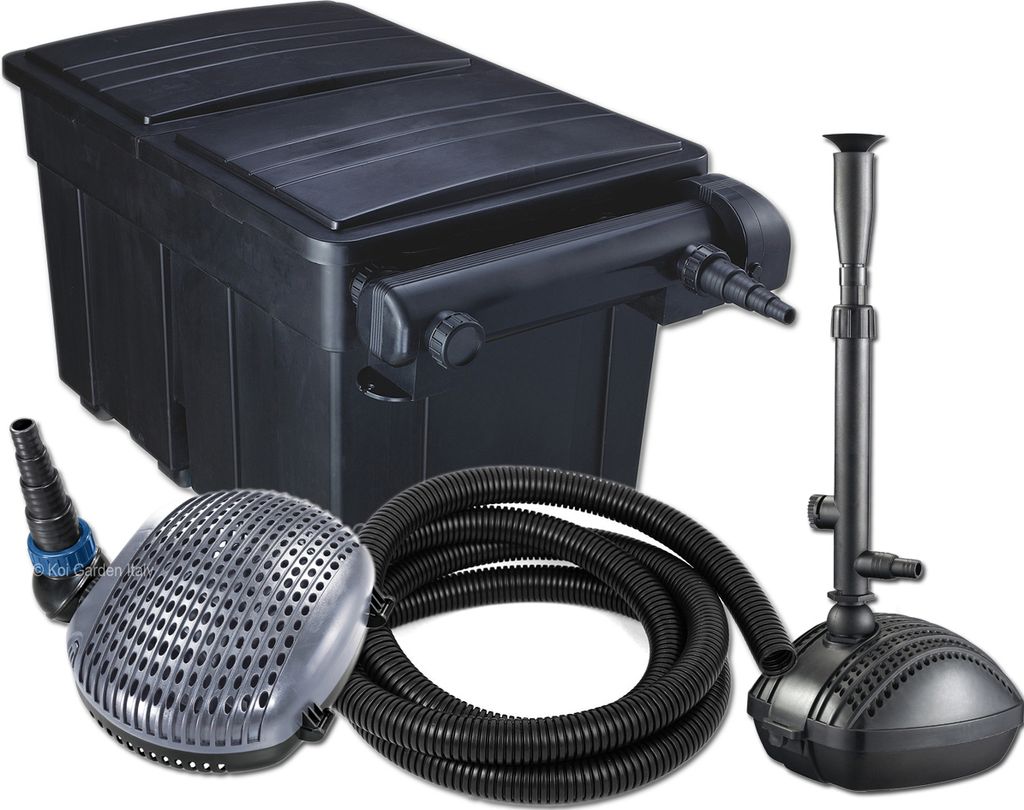 Kit Teichfilter UBF 25000, UV-C 36 W, Pumpe XOE 8000, Schlauch 32 mm, Wasserspielpumpe