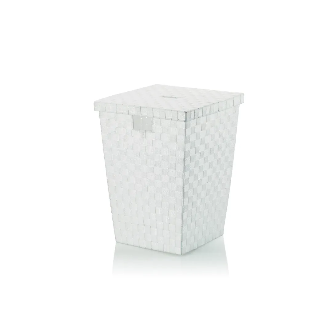 Coffre à linge blanc ALVARO compact 40x40x52cm avec design moderne KELA