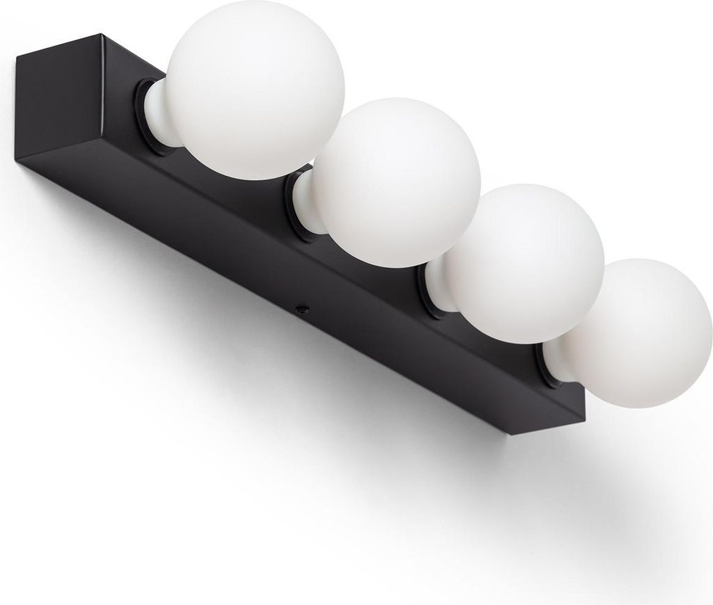 Wandleuchte Metall Badezimmer 4 Strahler Aizkra Schwarz Produktbild 