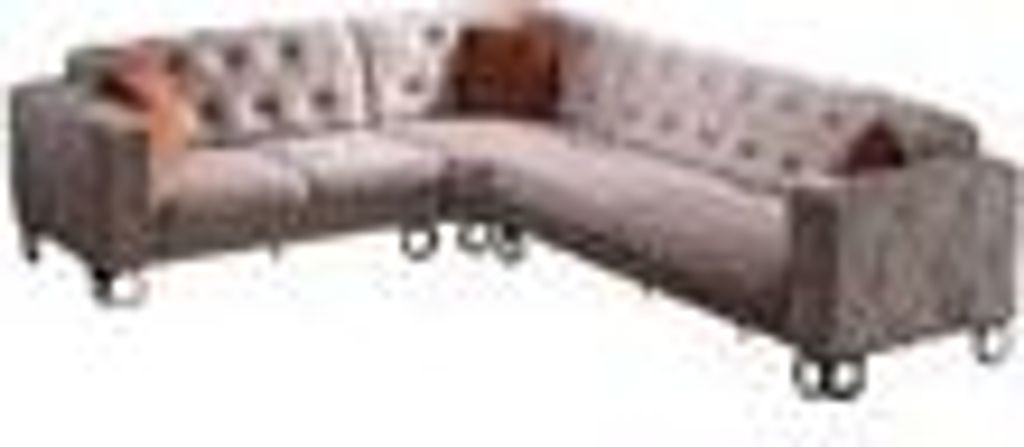 Lizzy Ecksofa Farbe:Creme, Füße:Metall-Gold, Langer Schenkel:GKurz, inkl. Kissen