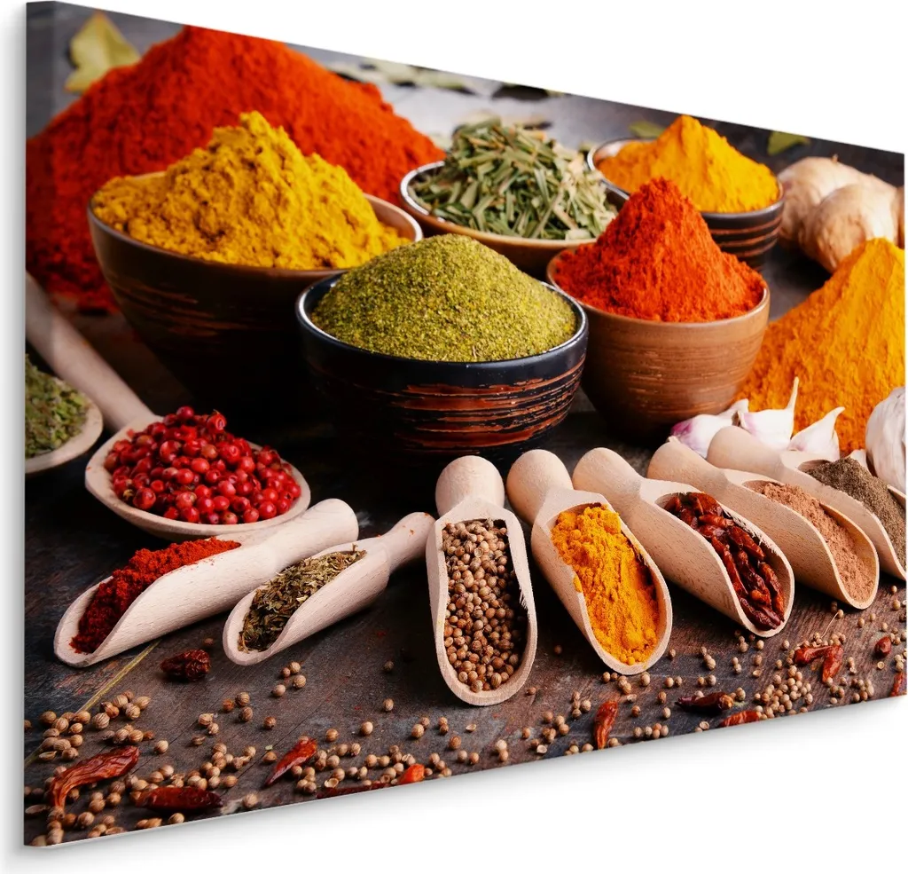 Quadro Canvas 90x60 Spezie Orientali - Arredo Parete XXL Cucina