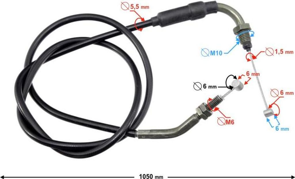 Gaszug für Hyper 125 Einspritzung Produktbild 