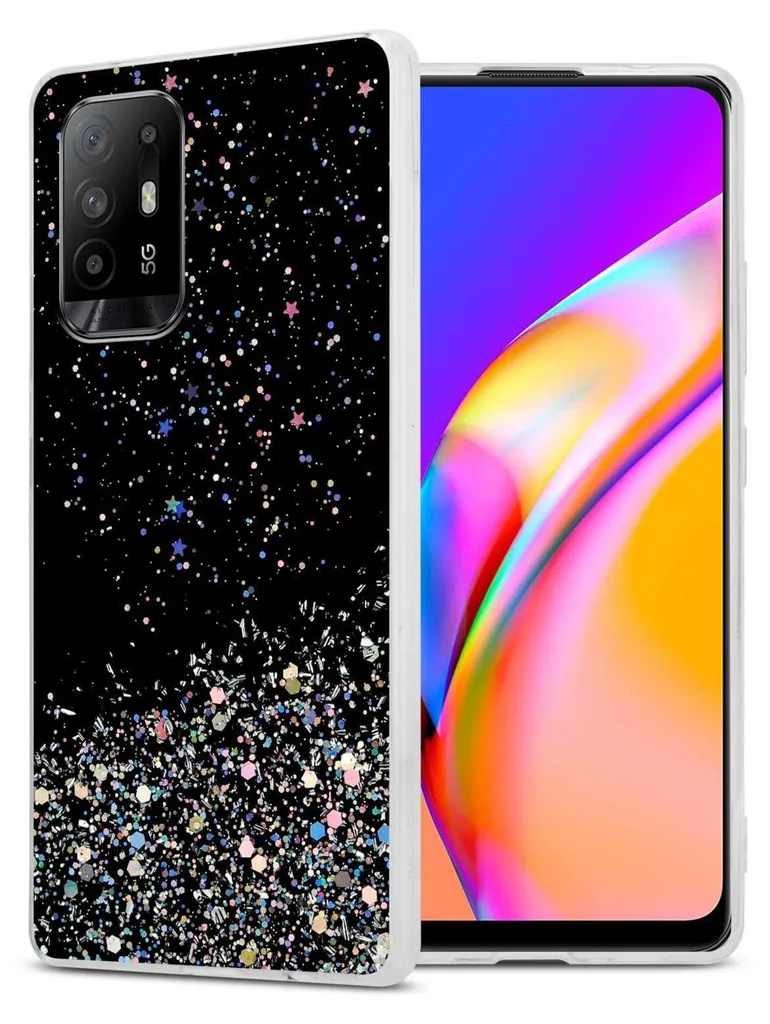 Cover Oppo A94 5G Glitter Nero Cadorabo | Custodia Fashion Silicone