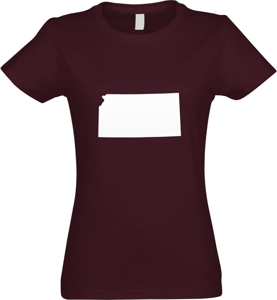 Kiwistar - T-Shirt tailliert - Damen - Burgund - USA - Kansas Topeka - mit Motiv Bedruckt - Funshirt Design - Sport - Freizeit - Damen - XL