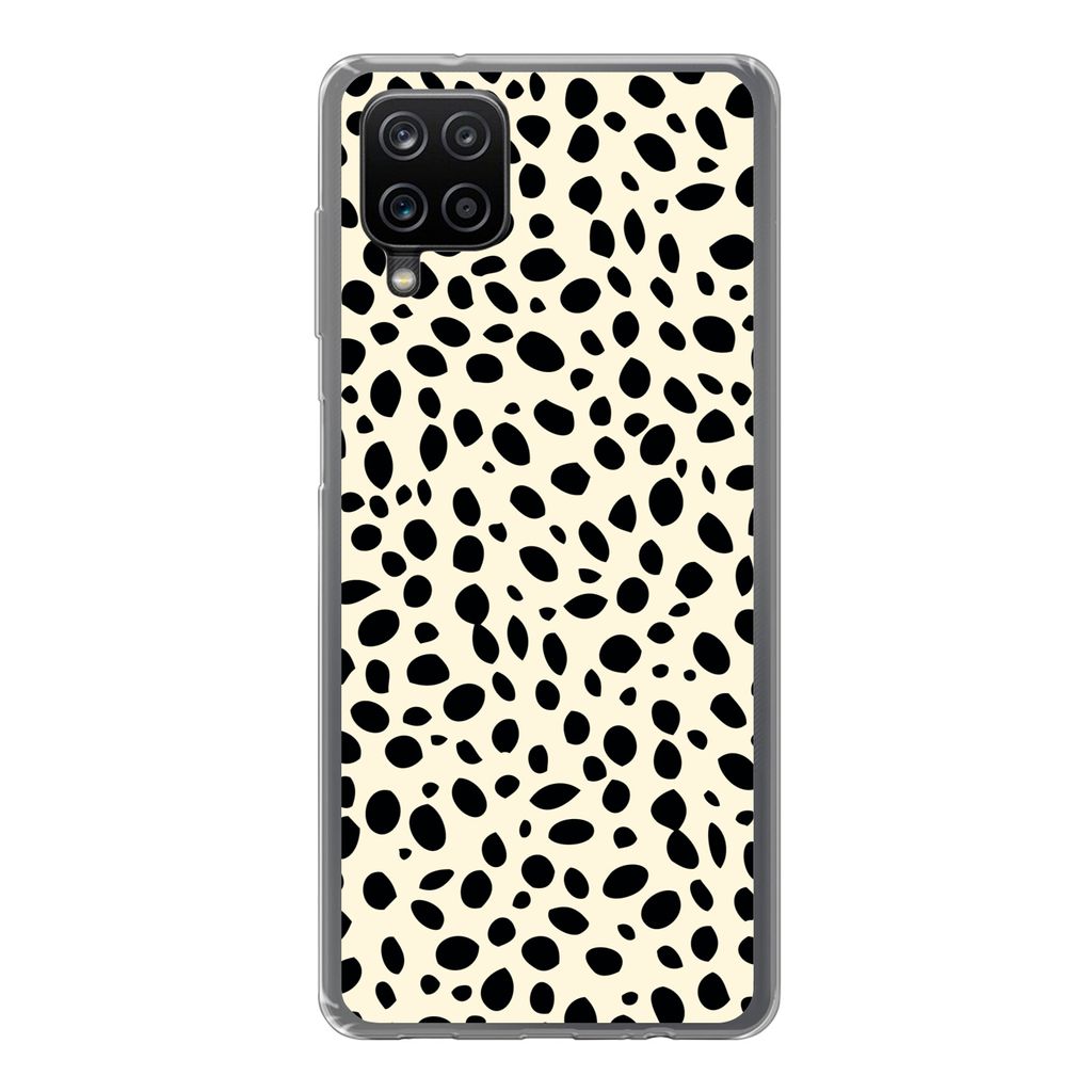 MuchoWow Handyhülle Schutzhülle Hülle für Samsung Galaxy A12 Tiermuster - Punkte - Panther Silikon Softcase Handy Hülle - Bild