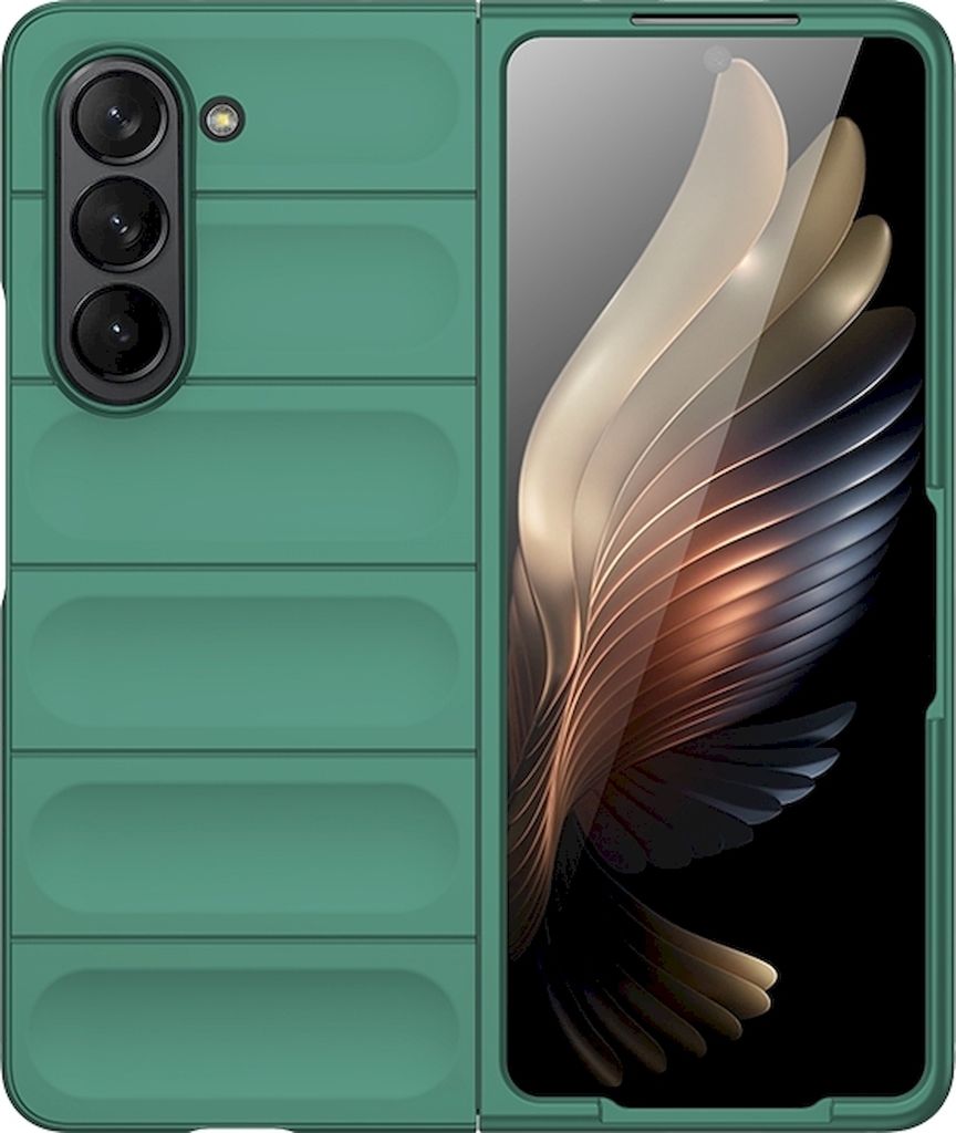 Mobigear Bumpy Samsung Galaxy Z Fold 5 Hülle Flexibles TPU Backcover - Grün