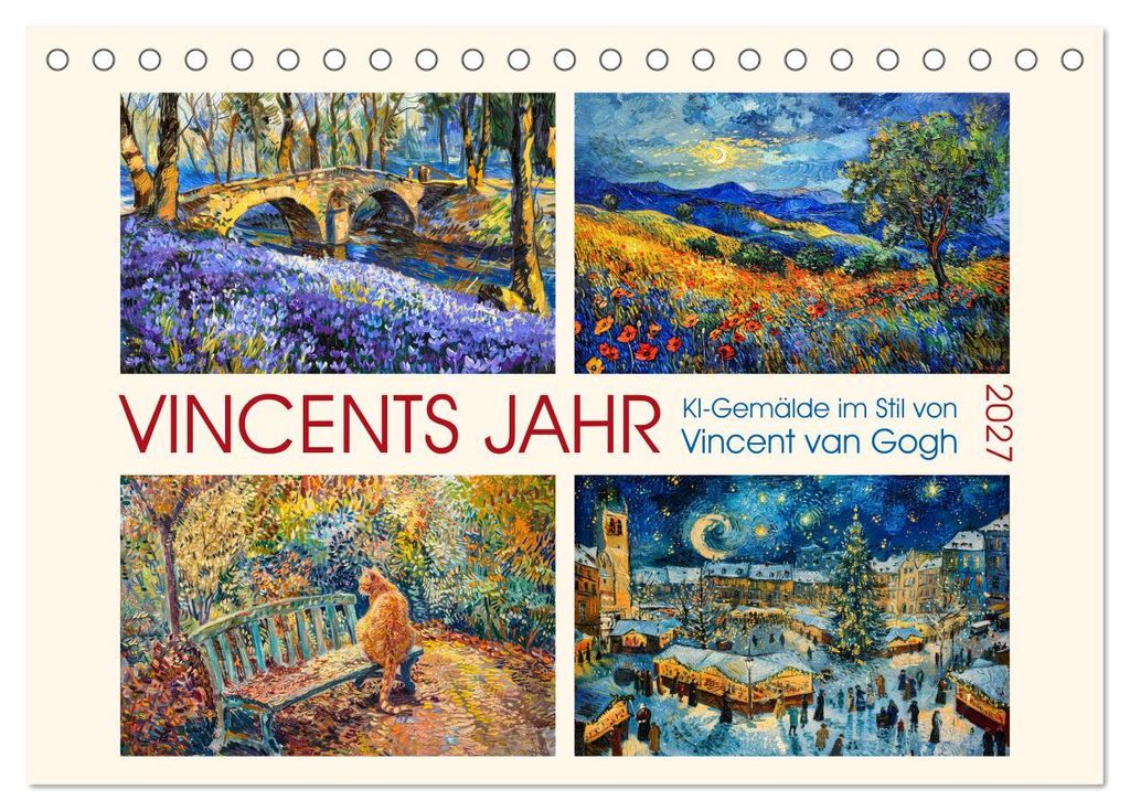Vincents Jahr (Tischkalender 2027 DIN A5 quer), CALVENDO Monatskalender