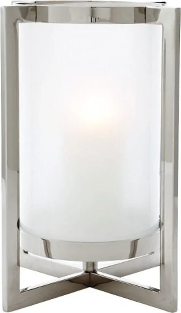 Photophore de Luxe Casa Padrino en Nickel Fini 36 x H. 46 cm - Élégance