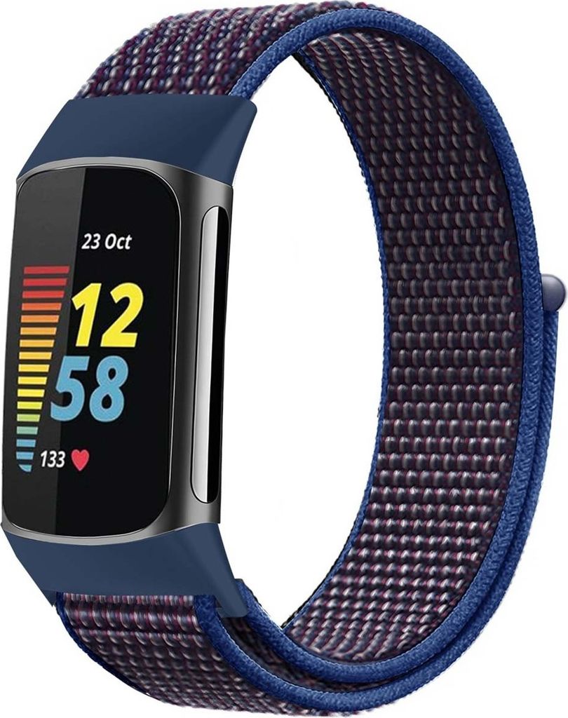 imoshion Nylonarmband für das Fitbit Charge 5 - Größe L - Blau
