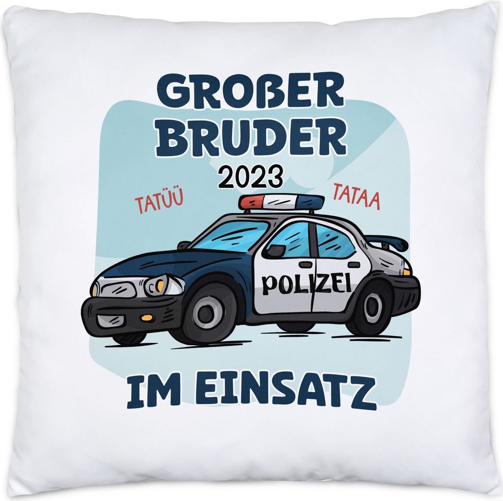 Großer Bruder Im Einsatz 2023 Kissen Polizist Geschwister Liebe Retter Beschützer Familie Liebe Tatü Tata