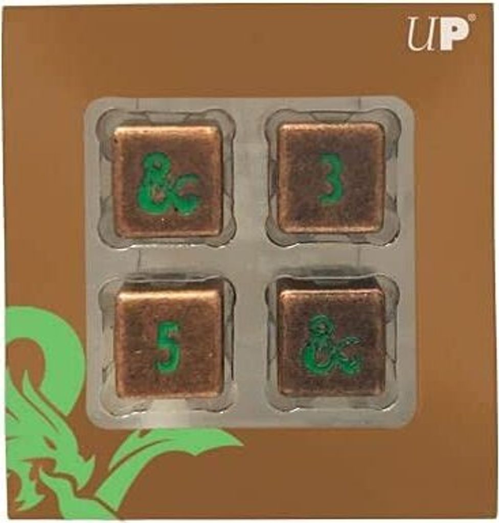 Ultra Pro - Heavy Metal Fall 21 Copper and Green D6 Dice Set for Dungeons & Dragons