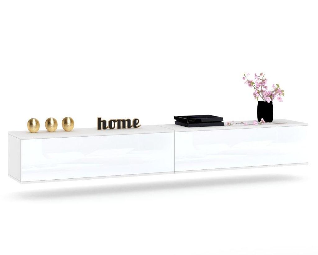 TV-Lowboard Fernsehschrank SIMPLY DUO HÄNGEND Weiß Produktbild 
