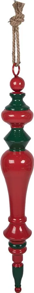 Pendentif de Noël Vintage en Métal Rouge Vert 9x65 cm Clayre & Eef