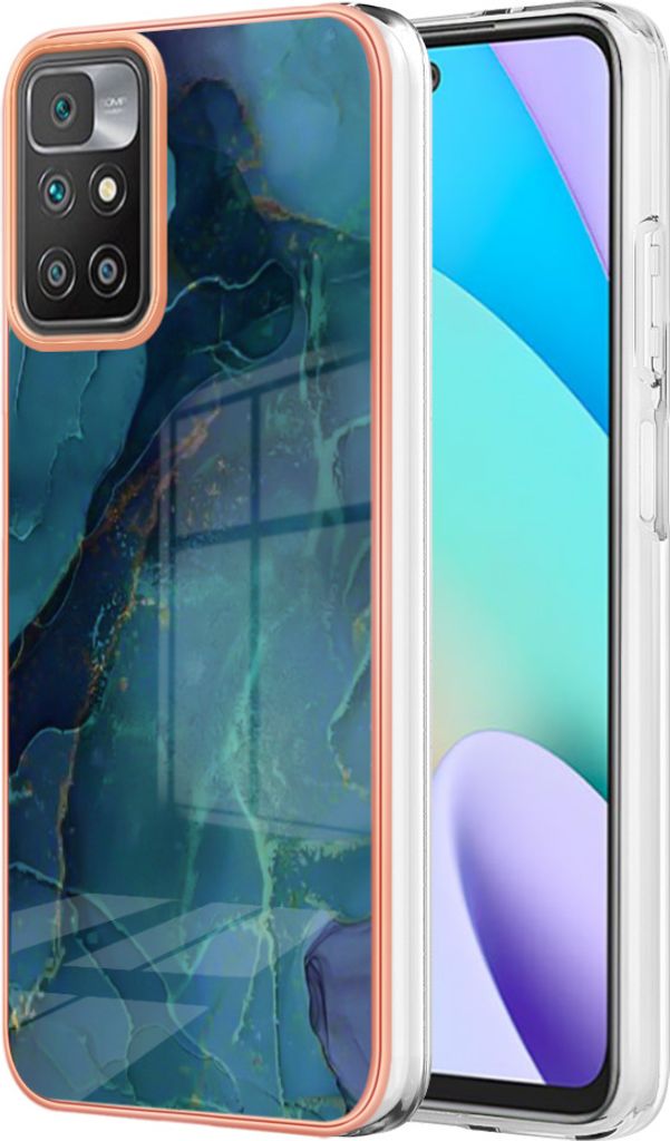 Redmi 10 Hülle, Muster Dünn TPU Silikon Stoßdämpfer Bumper Schutzhülle für Xiaomi Redmi 10 Grün