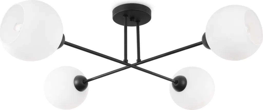 Plafoniera Asturia 4x E27 Nera - Illuminazione Interni Professionale