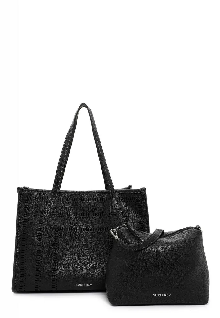SURI FREY Maddy Shopper Black - Borsa Donna Nera Vegan per Ufficio