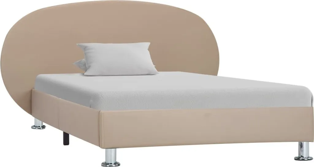 Cadre de Lit Similicuir Cappuccino 100x200cm - Structure Confortable
