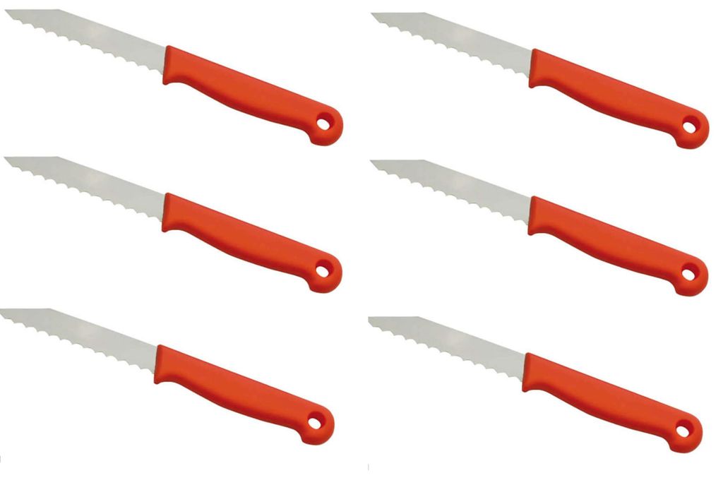 6 x Brötchenmesser Gemüsemesser Tomatenmesser Wellenschliff Produktbild 