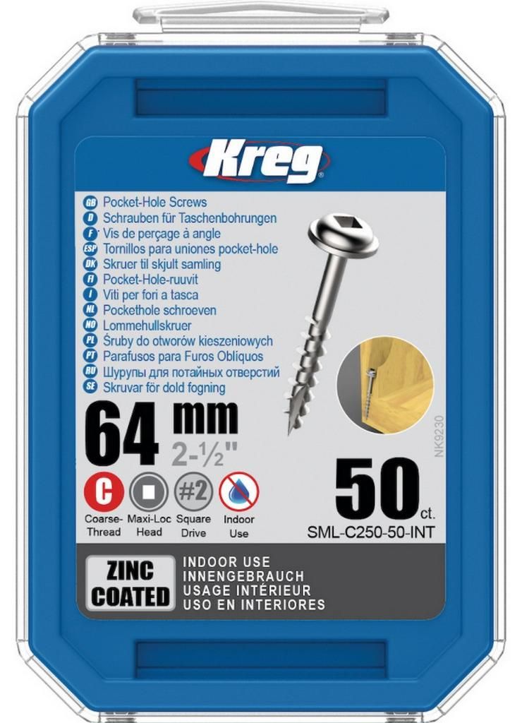 Kreg Pocket-Hole Schrauben 64 mm, Verzinkt, Maxi-Loc, Produktbild 