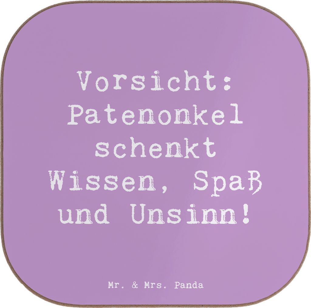 Mr. & Mrs. Panda Tischschoner Spruch Patenonkel Wissen Spaß - Lavendeltraum - Geschenk, Patenschaft, Tassenuntersetzer, herzerwärmende Sprüche, ...