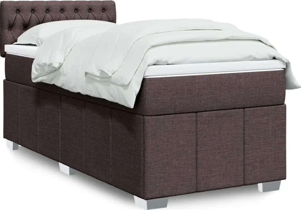 Lit boxspring 90x200 cm brun foncé : finissez-en avec le mal de dos