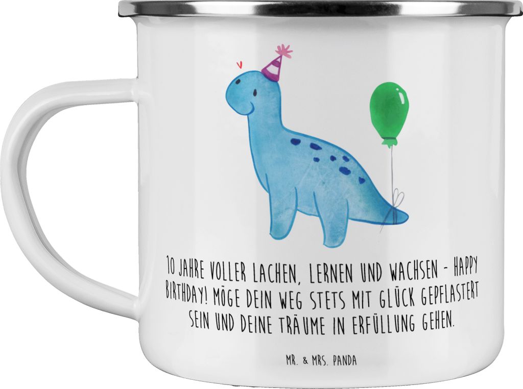 Mr. & Mrs. Panda Teetasse 10. Geburtstag Feier - Weiß - Geschenk, Haferl, Lachen, Alter, Nachdenken, Erfolge, feiern, Teebecher, Motivtasse, Email...