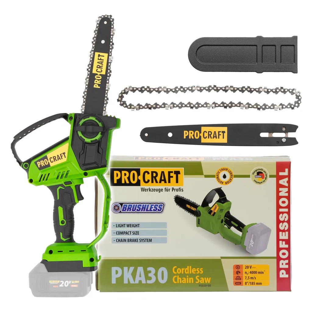Procraft PKA30 Scie à chaîne à batterie d'élagage compacte sans chargeur