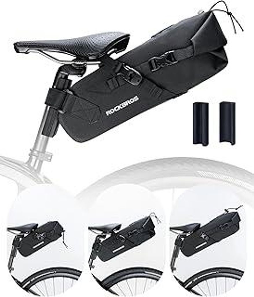 ROCKBROS Satteltasche Bikepacking 3-5L Fahrradtasche 100% Wasserdicht Tasche für Outdoor Radsport Mountainbikes, Rennräder, Gravelbikes, E-Bikes
