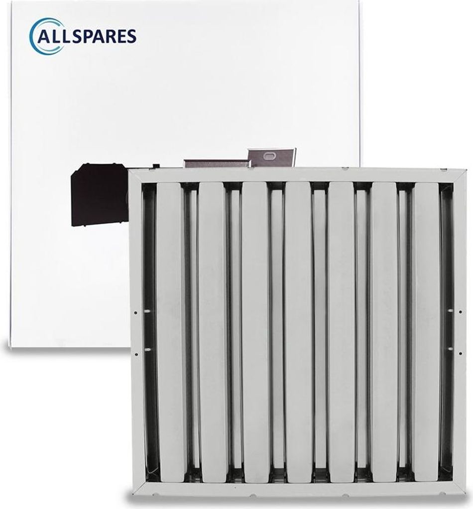 AllSpares Flammschutzfilter/Lamellenfilter für Dunstabzugshauben für Horeca (400x400x25mm)