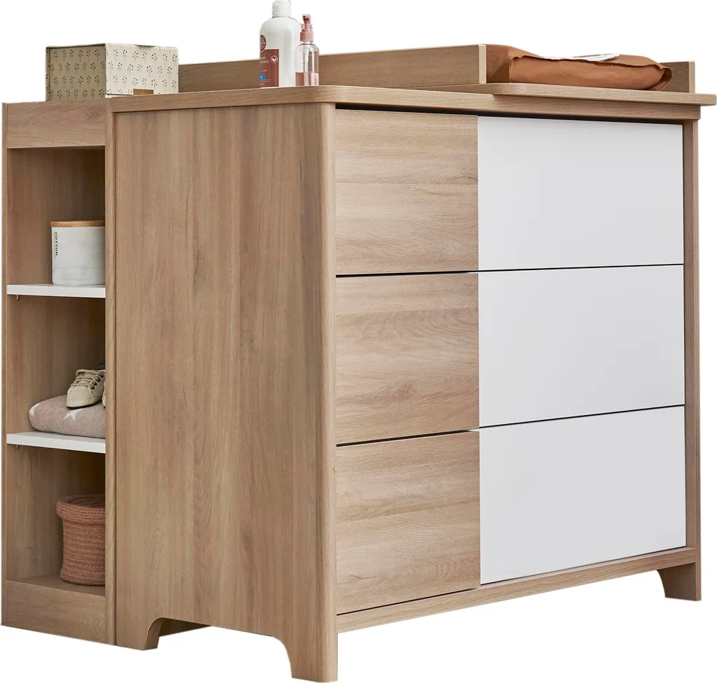 Armoire Binno compacte 38x90cm bois et blanc avec étagères internes