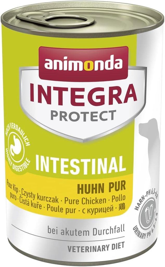 animonda INTEGRA PROTECT Intestinal Huhn Pur – 6 x 400 g, Diätfutter für Hunde bei Durchfall