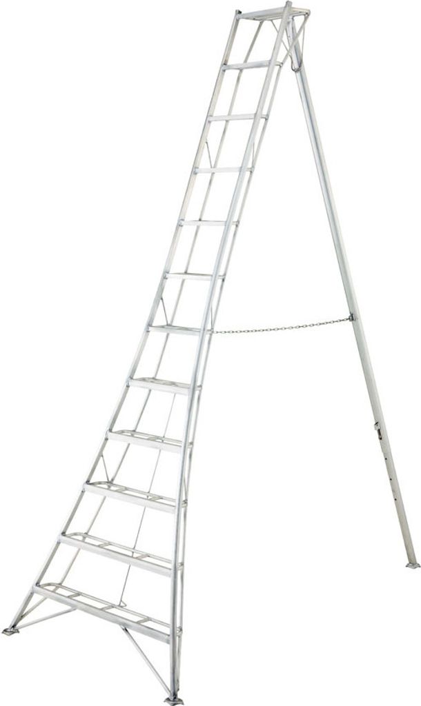 Niwaki Aluminium 3-Holm-Gartenleiter Silber 272x148x360 cm Produktbild 