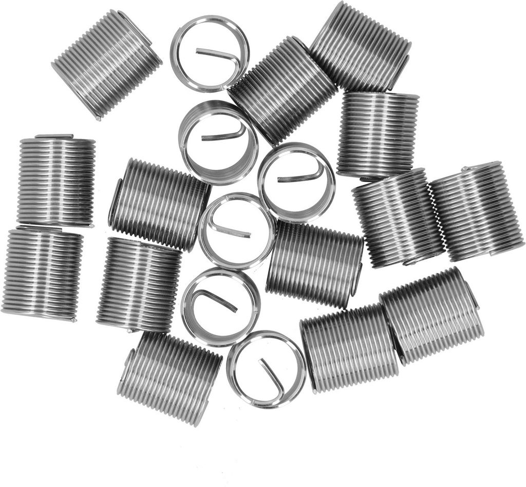 20Stück Gewinde-Reparatur M14 x 1,25 Spiralkreiseinsatz Reduziermutter Gewindeerweiterung Steckschlüsselsatz (2D)