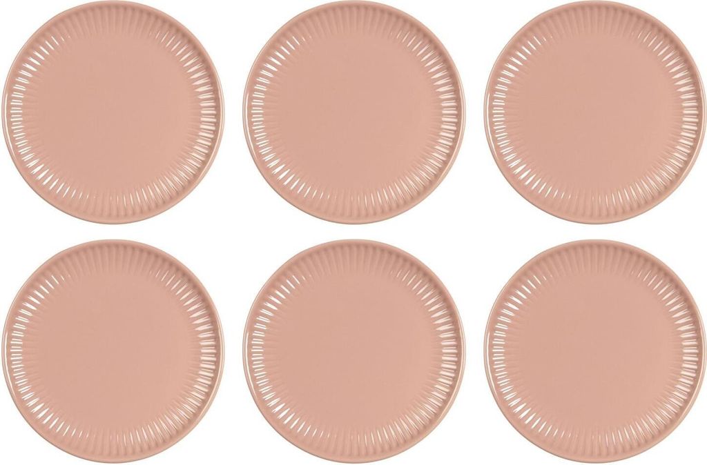 6er Set Frühstücksteller 19,5 cm MYNTE Coral Almond Steingut Ib Laursen