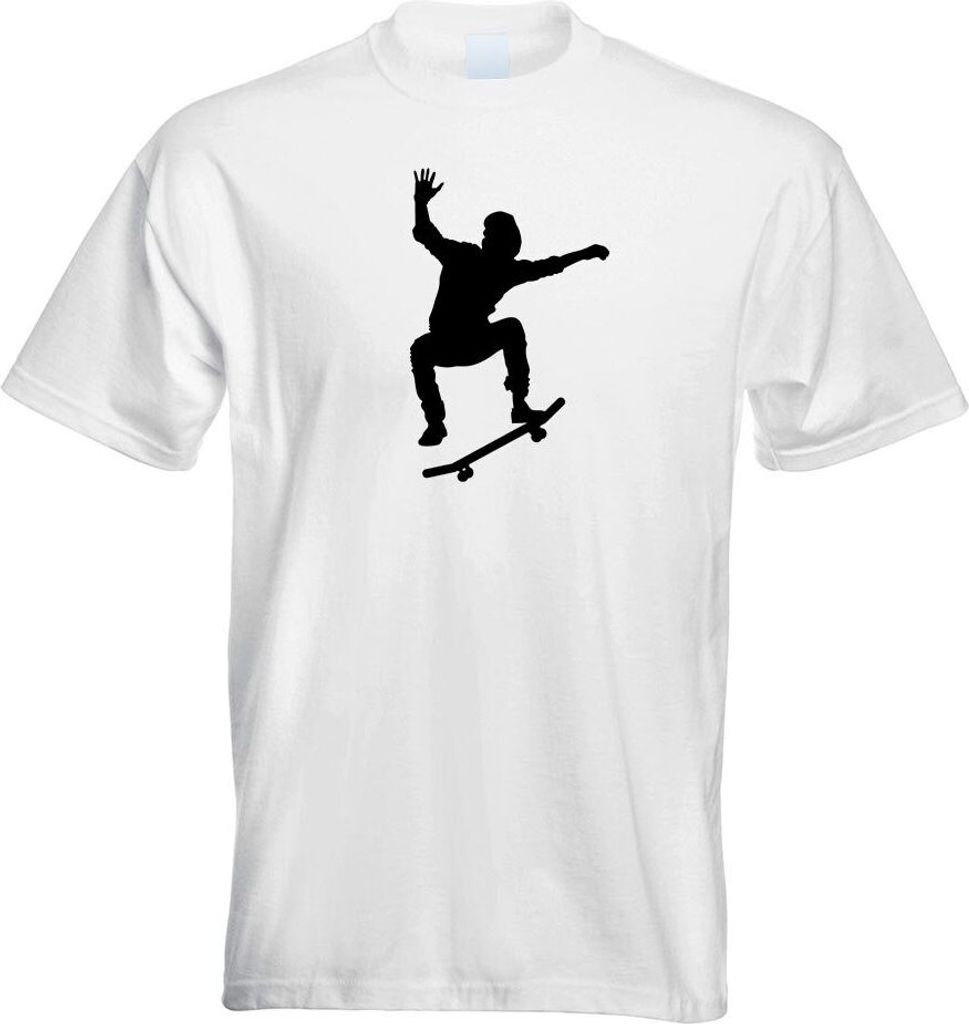 Kiwistar - T-Shirt - Weiss - Skateboard Skaten Figur Motiv Bedruckt Funshirt Design Print - mit Motiv Bedruckt - Funshirt Design - Sport - Freizeit...