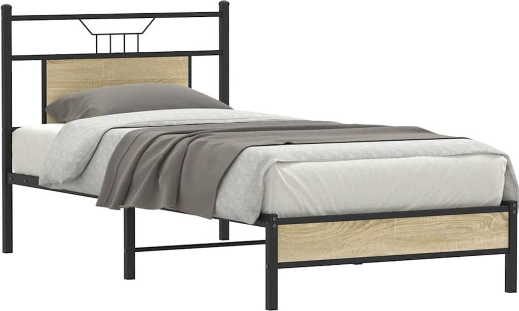 vidaXL Bettgestell ohne Matratze Sonoma-Eiche 80x200 cm Holzwerkstoff