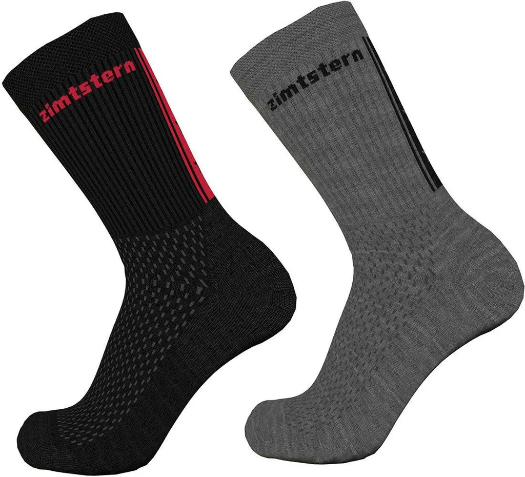 Lot de 2 paires de chaussettes de vélo et sport Zimtstern Starsockz noir