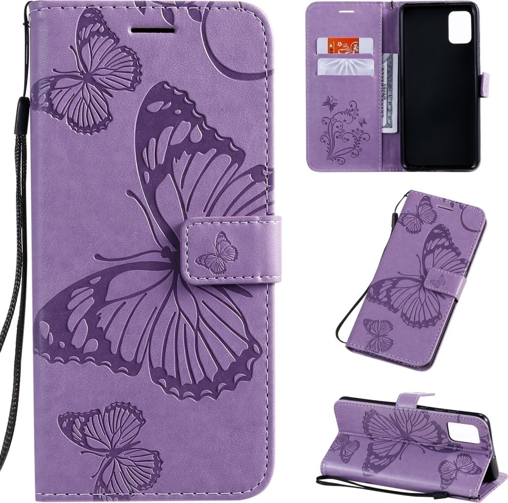 Mobigear Butterfly Samsung Galaxy A51 Hülle Klapphülle Geldbörse - Lila